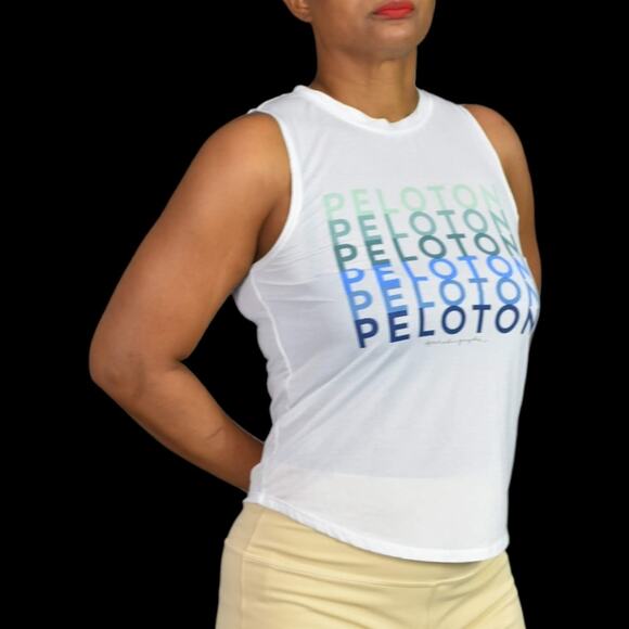 Spiritual Gangster Peloton Tank Top White Graphic Crewneck Sleeveless Size XS - Picture 10 of 14